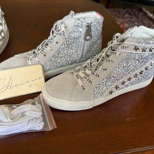 Vintage Havana Silver Glitter Ray Size 8